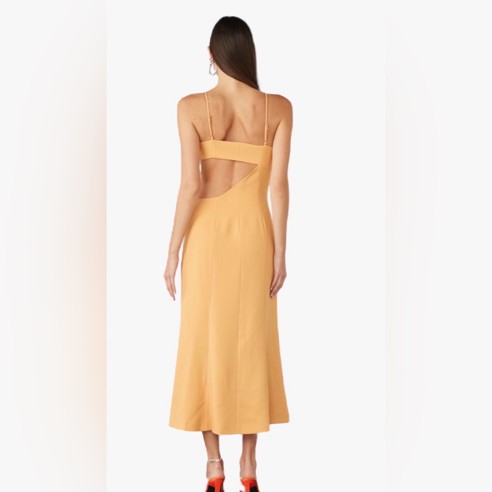 NWT ATOIR Laura Midi Dress with Cutouts in Mango Color. Size 8 - Picture 2 of 12